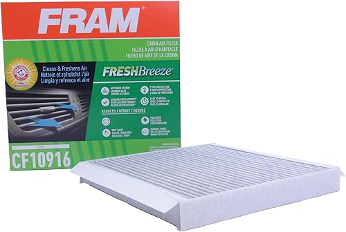 Fram Fresh Breeze - Filtro de aire de cabina con bicarbonato de sodio Arm & Hammer, CF10916 para vehículos BMW seleccionados