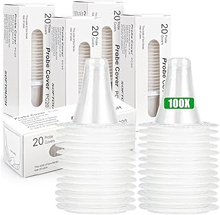 100 Pcs Ear Thermometer Probe Covers, Refill Caps Replacement Lens Filter Protector for All Braun Thermometer Models