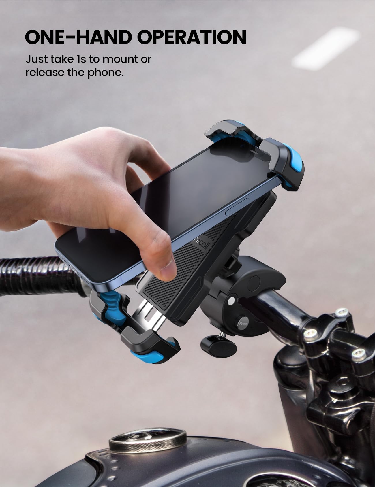 WINDFRD Support de téléphone anti-vibrations pour moto, anti-secousses