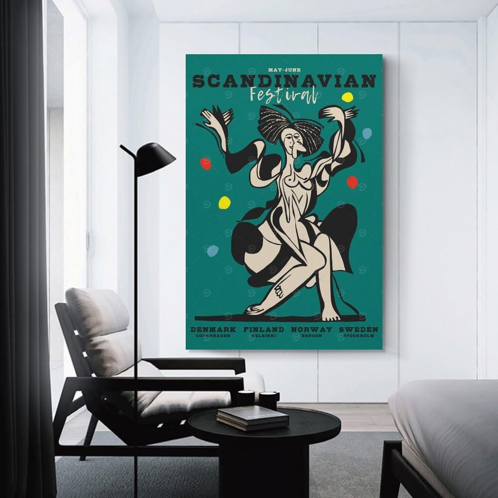 Junmoney Room Decor Wall Art Scandinavian Festival, 24x36inch(60x90cm), for Gallery Wall Layouts in Home Or Office, Home Wall Art for Statement Displays