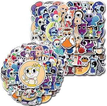 100PCS Dandy Cartoon Collection Vinyl Stickers,Horror Games Team Stickers Mixed Colorful Dandy Stickers Teens Adults Gift,Stickers Pack for Skateboard,Sports Vinyl Waterproof Sticker Decals