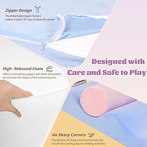 MIND&ACTION 6-Piece Toddler Clinbing Toys Indoor with Ball Pit, Climbing Toys for 1+ Year Old, Soft Play Set Baby Foam Blocks for Toddler 1-3 (Ball Not Included)