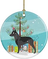 Vista 49 de Caroline's Treasures Adorno de cerámica con cola de perro pastor inglés antiguo para colgar en el árbol de Navidad, para el hogar, Navidad, fiestas