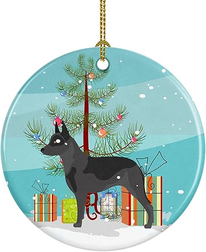 Miniatura 49 de Caroline's Treasures Adorno de cerámica con cola de perro pastor inglés antiguo para colgar en el árbol de Navidad, para el hogar, Navidad, fiestas