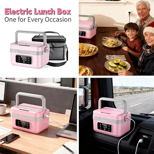 Miniatura 3 de Lonchera térmica - Calentador de alimentos portátil para el trabajo, lonchera eléctrica inalámbrica para adultos y hombres, lonchera calentable