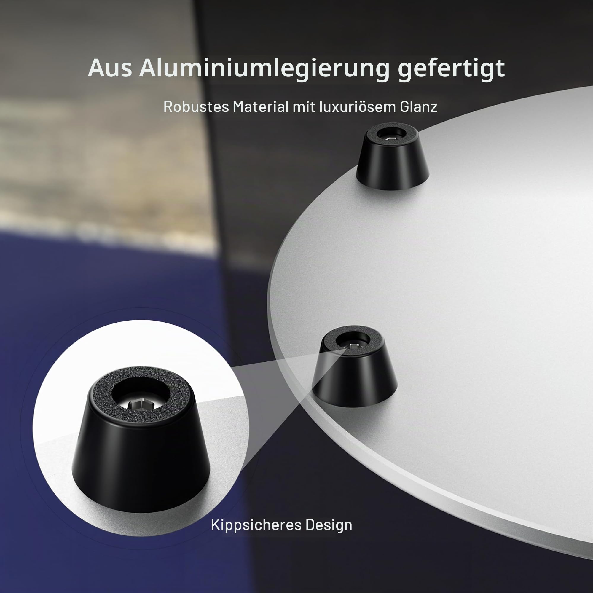 AWOL VISION ThunderBeat 5.5.2 Bodenständer 2er-Pack – Spezielle höhenverstellbare Lautsprecherständer für 5.5.2-Surround-Systeme, stabile Basis & maßgefertigtes Design (max. 4 kg Belastung)