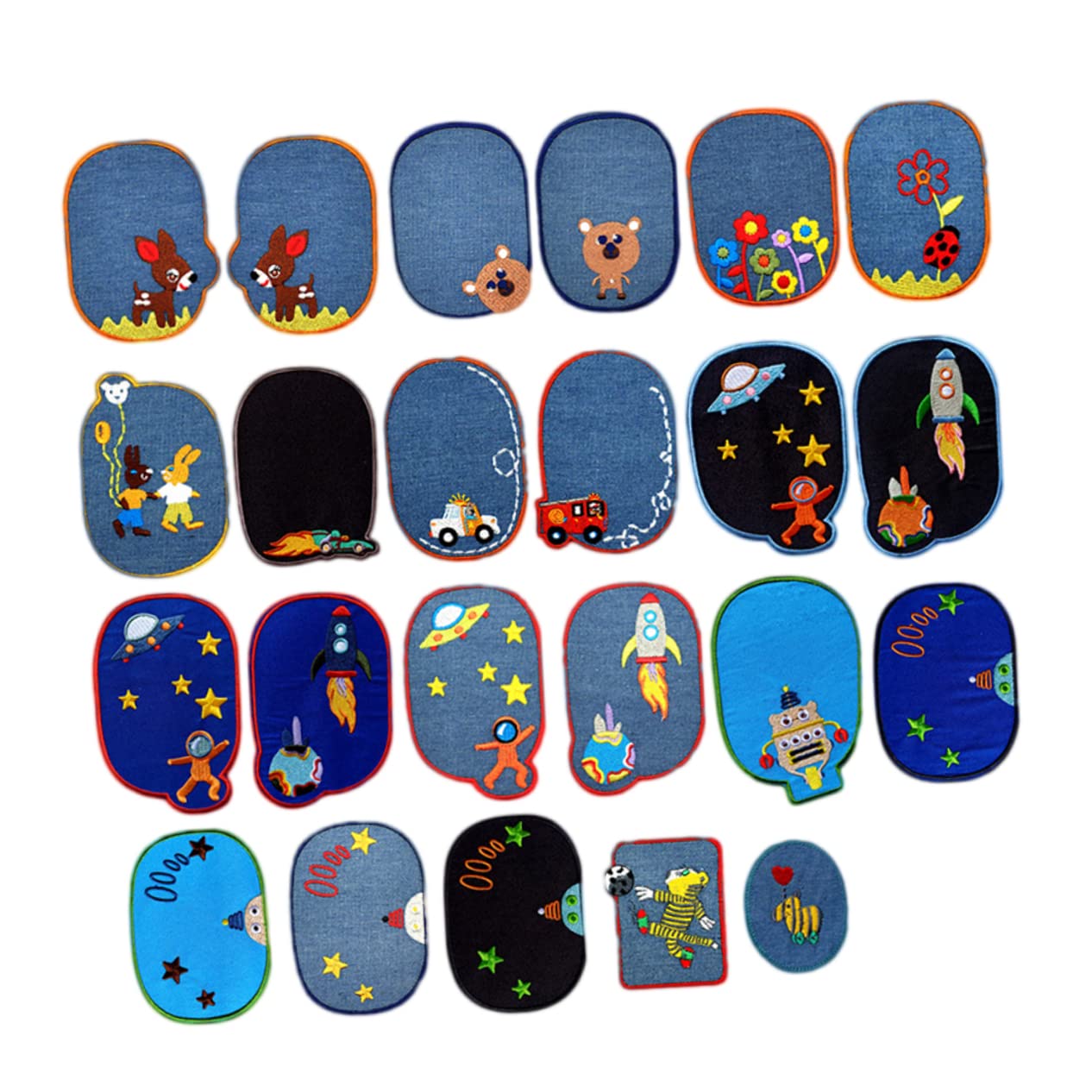 Operitacx 46pezzi Toppe Adesive Ricamate Per Jeans Giubbotti e Borse Patch Per Decorazioni Riparazioni e Creativi Per Abbigliamento Infantile e Adulti