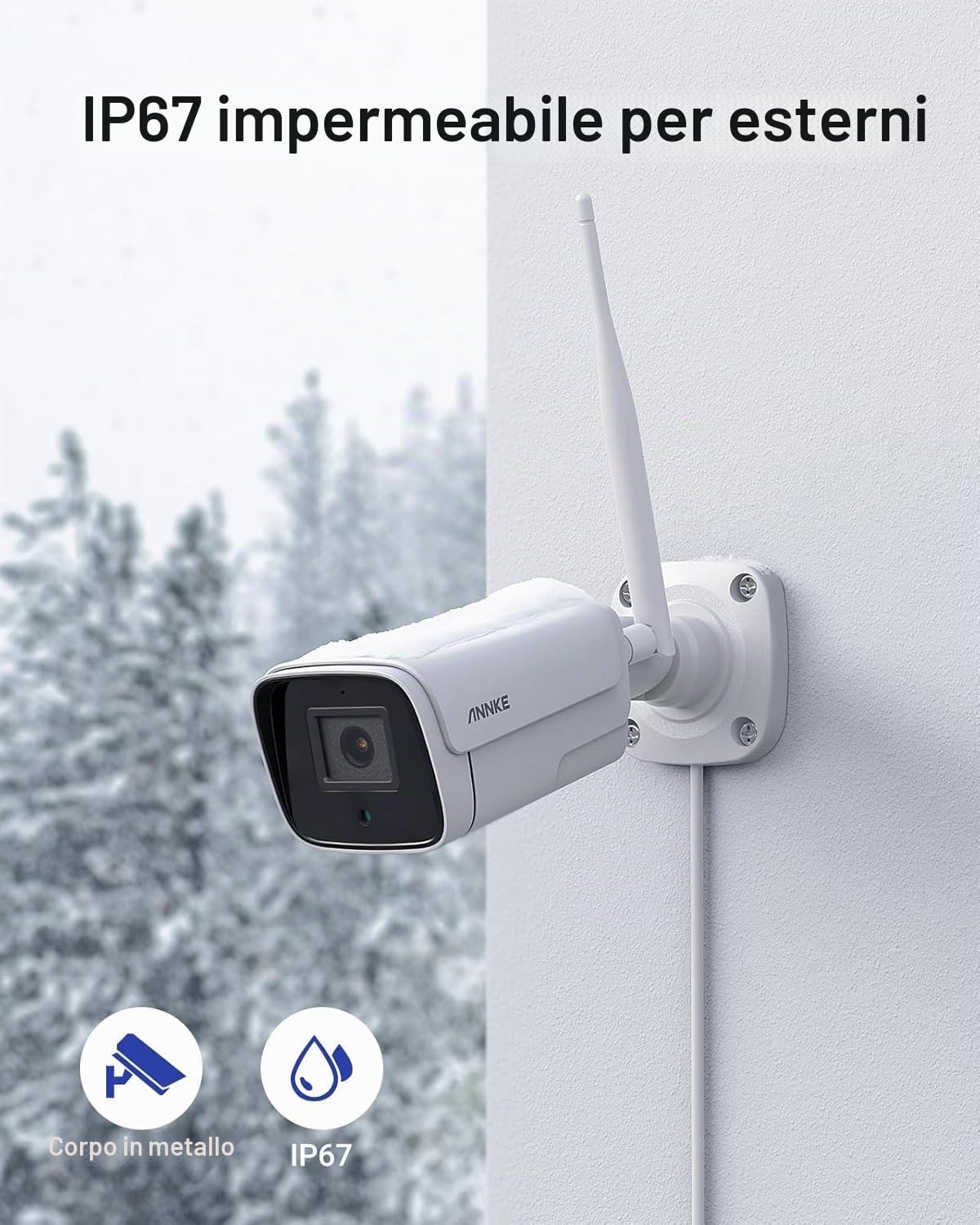 ANNKE 5MP Kit Videosorveglianza WiFi, 10CH 5MP NVR con 4 Telecamere di Sorveglianza WiFi, Rilevamento Umano Intelligente, Audio Bidirezionale, Visione Notturna, Impermeabile IP67, Disco rigido da 2TB