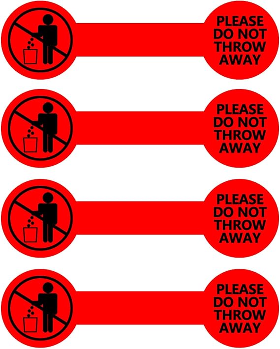 Top label Please Do Not Throw Away Stickers,Permanent