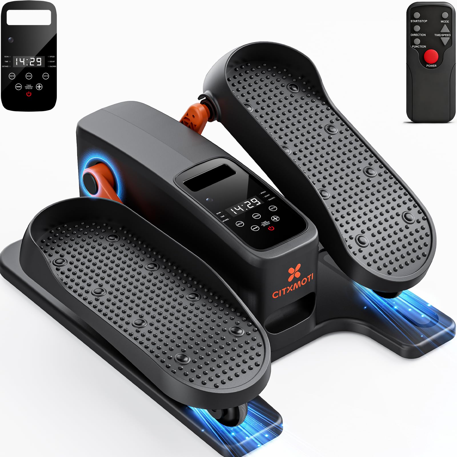 CITXMOTI Under Desk Elliptical Machine, Electric Elliptical Leg Exerciser as Seen on TV for Seniors, Portable Quiet Seated Pedal Exerciser for Home Office with 12 Adjustable Speeds and Remote Control