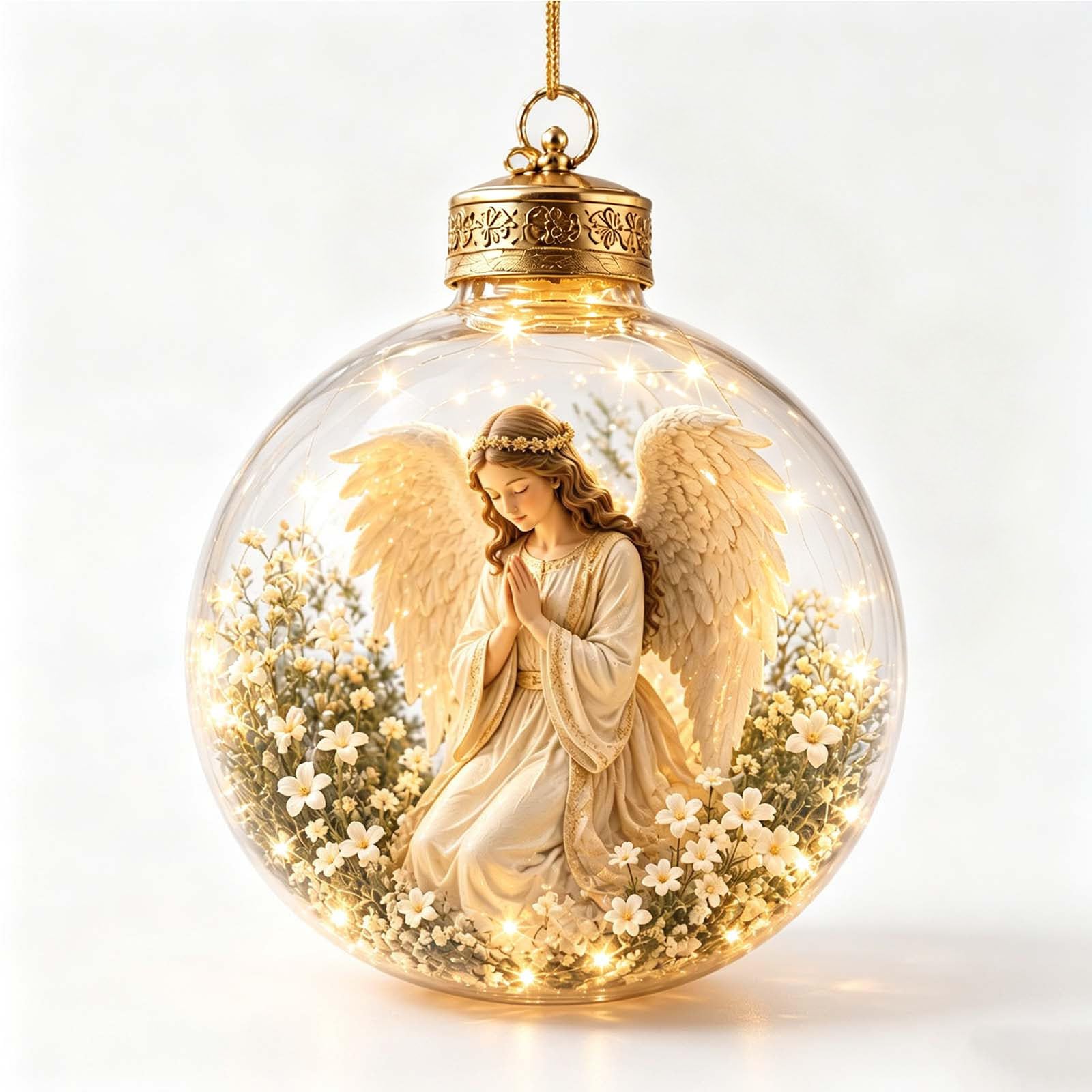 Glowing Christmas Ornament - Faith Light Up Xmas Ornament 3.5 Inch