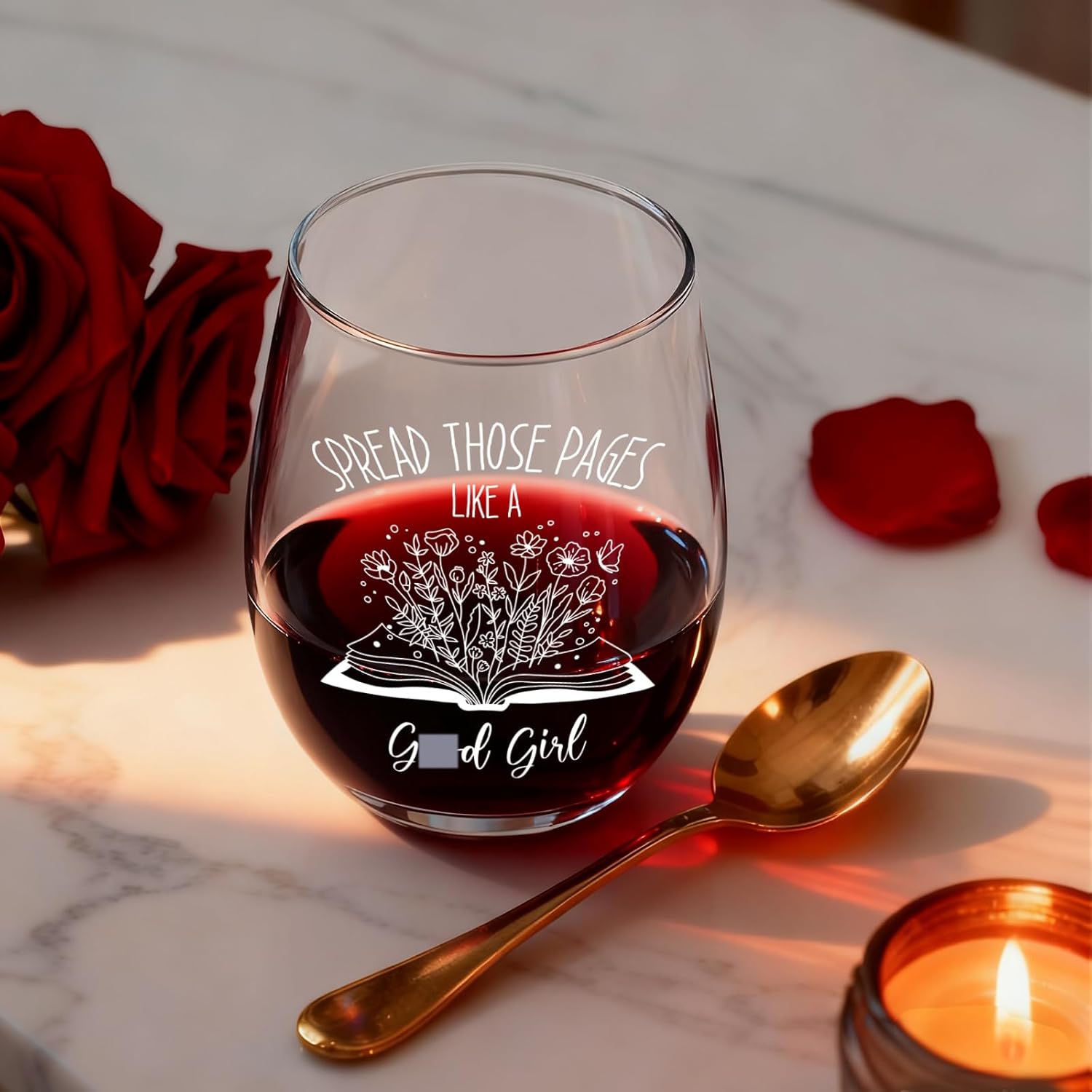 Spread Those Pages Wine Glass Gifts for Women Who Love Spicy Books, Book Lovers wine Glasses Gift for Female Readers, Funny Dark Romance Reading glass for Reading Day Christmas-49 - Image 2