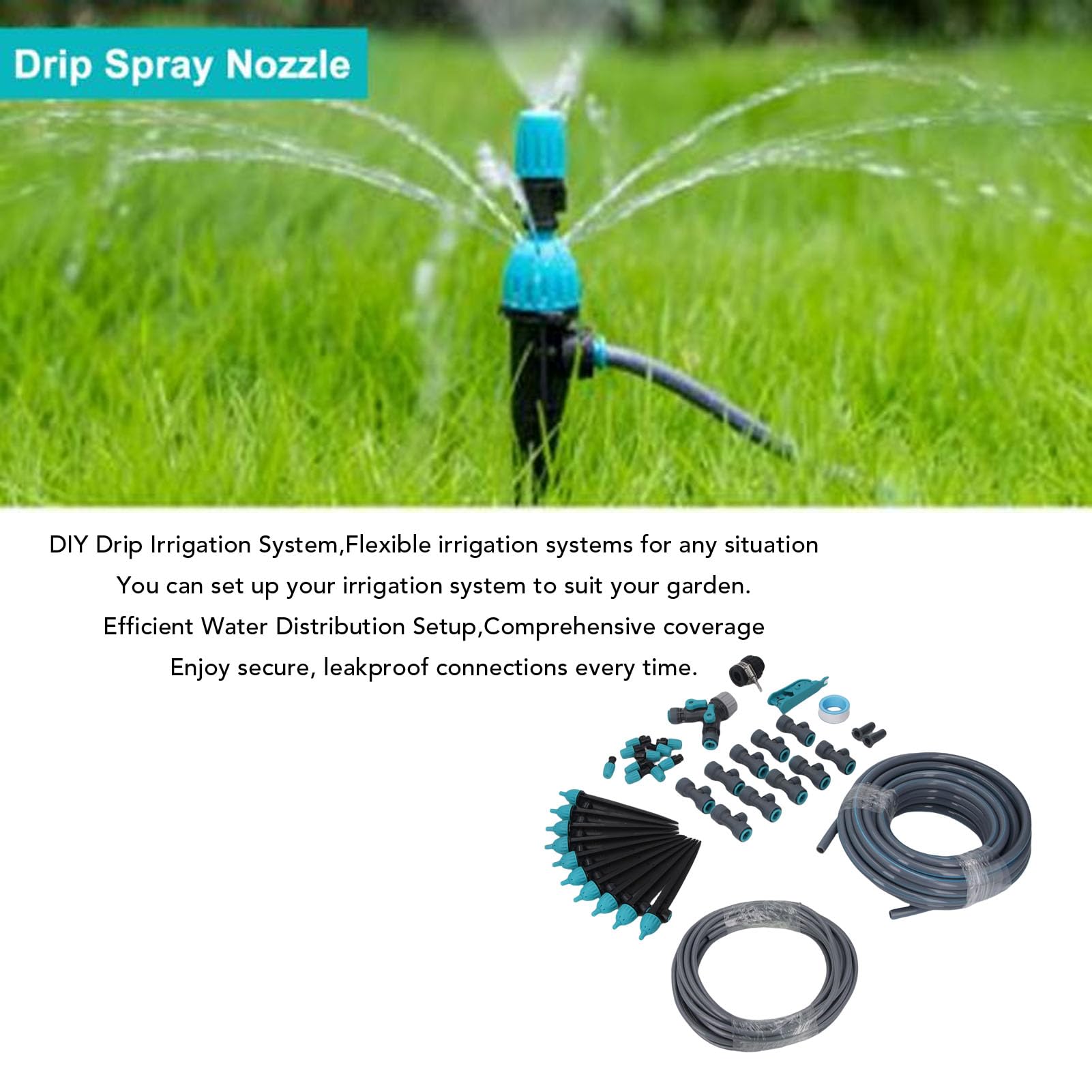Automatic Patio Plant Watering System, Drip Irrigation System 10m Garden Watering Greenhouse Micro Hose Kit, for Atomization, Lawn, Greenhouse