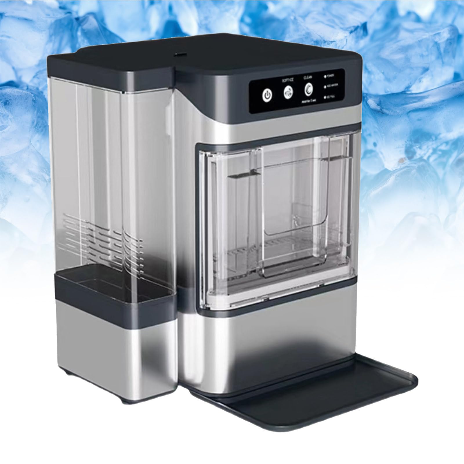 DUXMM Countertop Nugget Ice Maker,Portable Ice Machine with Self-Cleaning,38Ib/24H, Self-Cleaning, One-Click Operation,Ideal for Parties, Kitchens, Bars, Offices