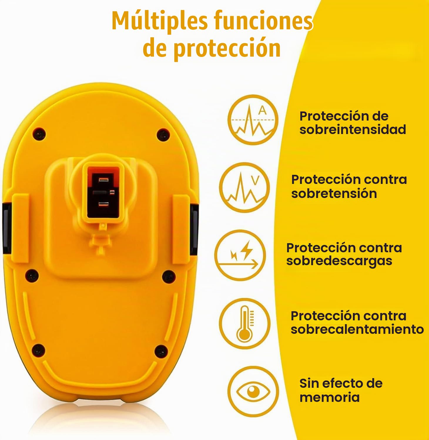 2X Exemoro 18V 4.5Ah NI-MH batería de Repuesto Herramienta batería para Dewalt DC9096 DE9039 DE9095 DE9096 DE9098 DE9503 DW9095 DW9096 DW9098 (Rojo)