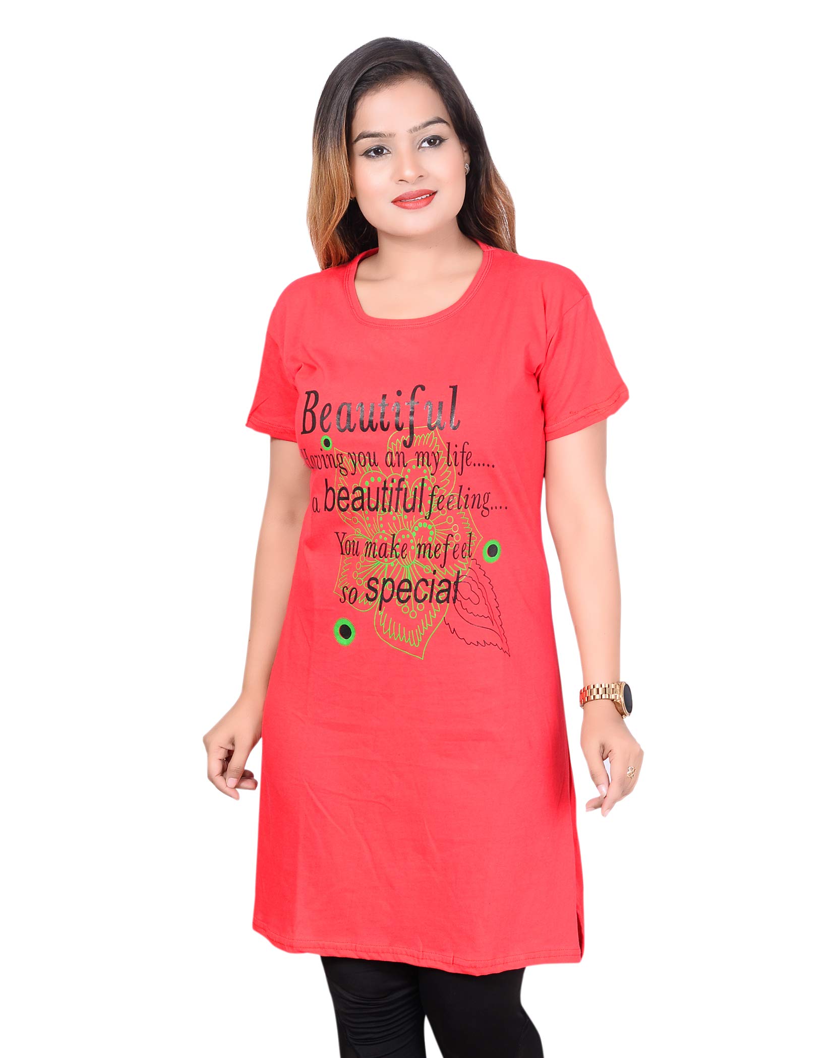 RAMYA COLLECTIONWomen's Long T-Shirt Beautiful