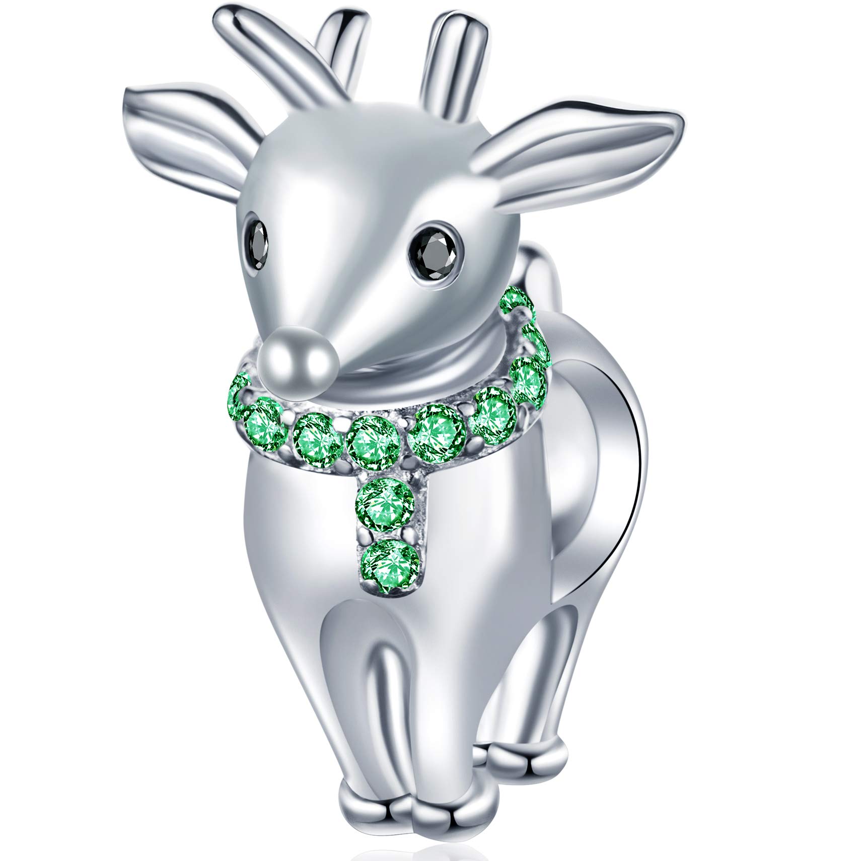 EMOSTAR Christmas Charms fits Xmas Bracelet, Christmas Bell Charm, Crystalized Snowflake, Festive Tree, Christmas House, Santa Claus Charms in 925 Sterling Silver, Celebration Gifts for Friend/Family