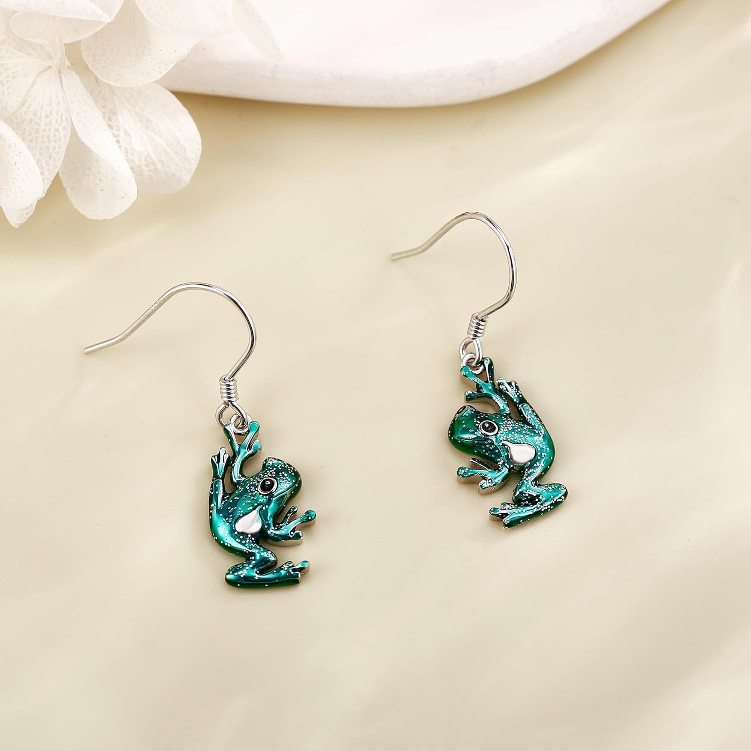 URONE Animal Earrings 925 Sterling Silver Squirrel/Frog/Duck/Opossum/Teddy Bear/Capybara/Red Panda Dangle Earrings Cute Animal Jewelry Gifts for Women - Image 3