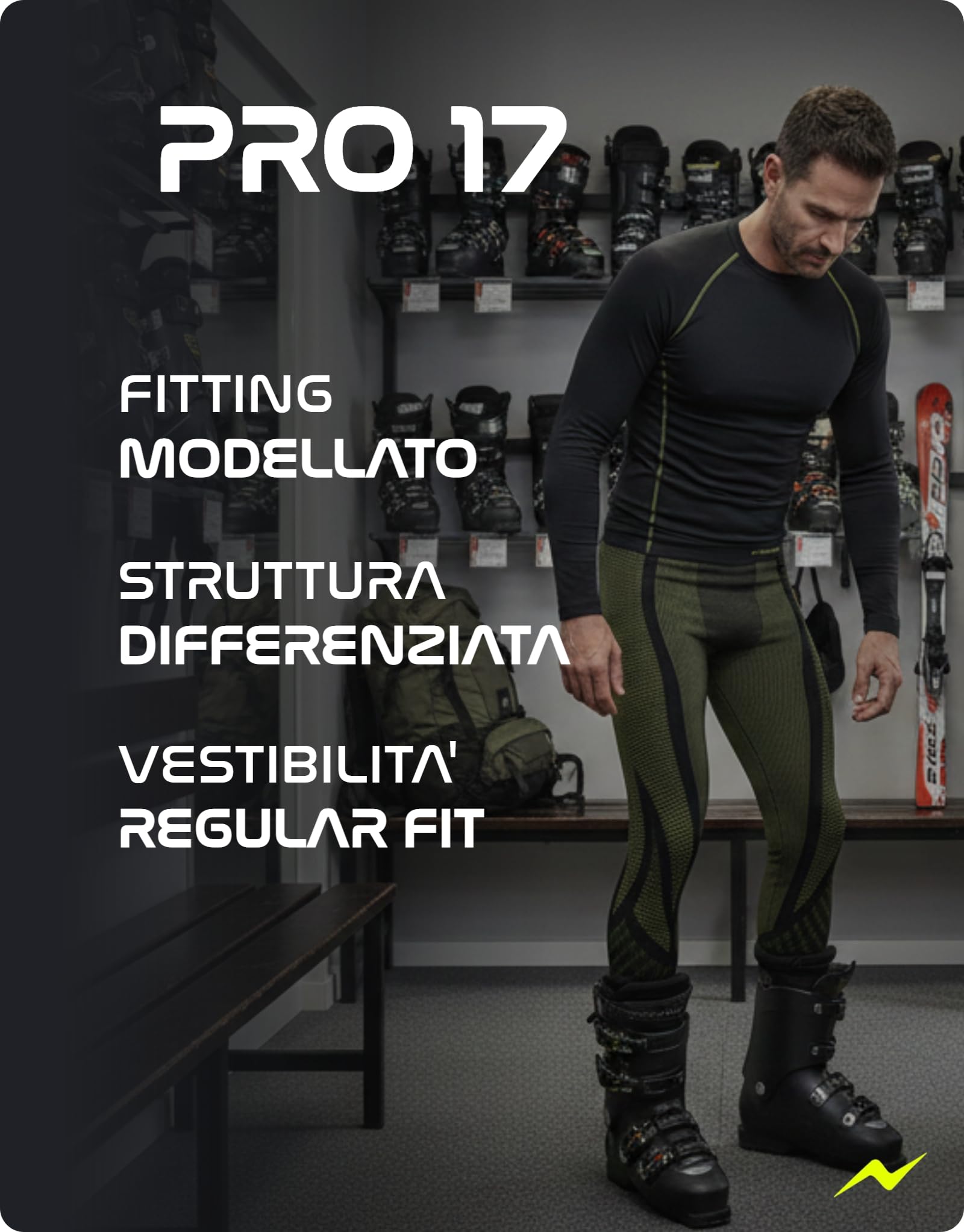 PRS Pantaloni Termici Uomo Elasticizzati - Calzamaglia Termica Uomo - Abbigliamento Uomo - Leggins Termici per Running, Palestra, Sport