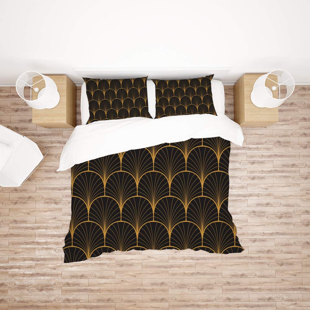 Parure de lit ultra douce et facile d'entretien, linge géométrique King en polyester sans pli
