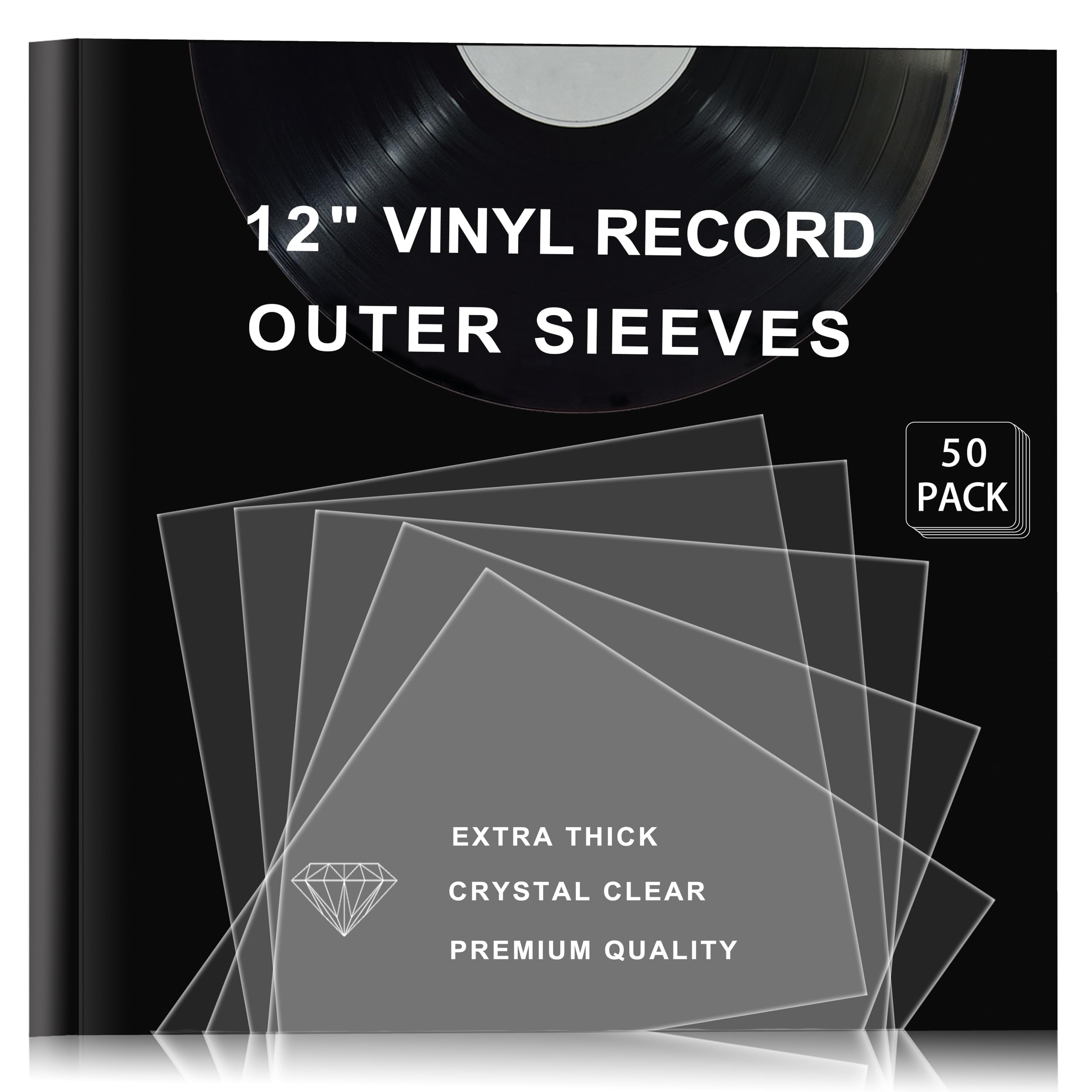 Amazon.com: ZOLEF Vinyl Record Outer Sleeves 50 Pack Crystal Clear