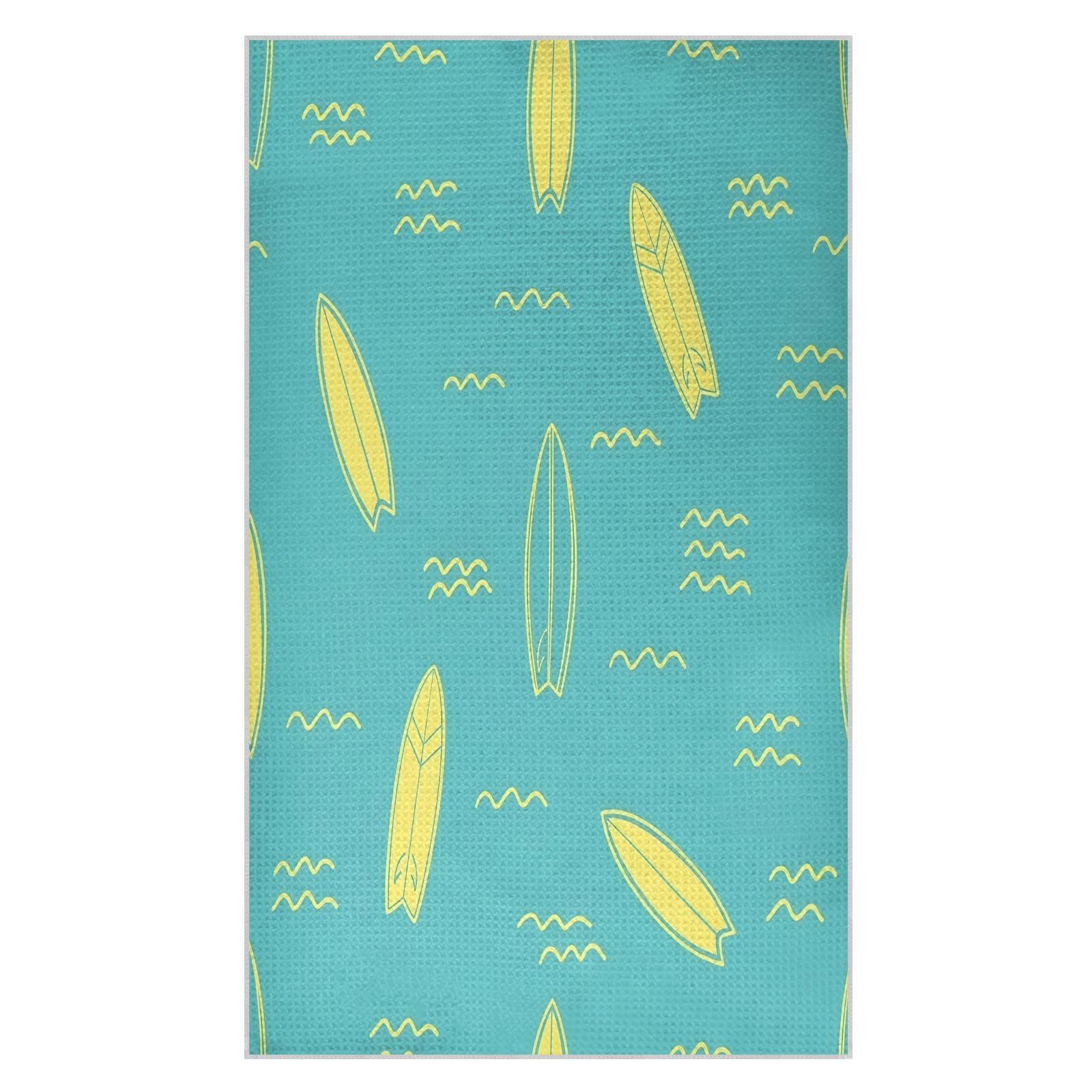 BURSTDDY Surfboard Kitchen Towels,Absorbent Dish Towels 2 Pack
