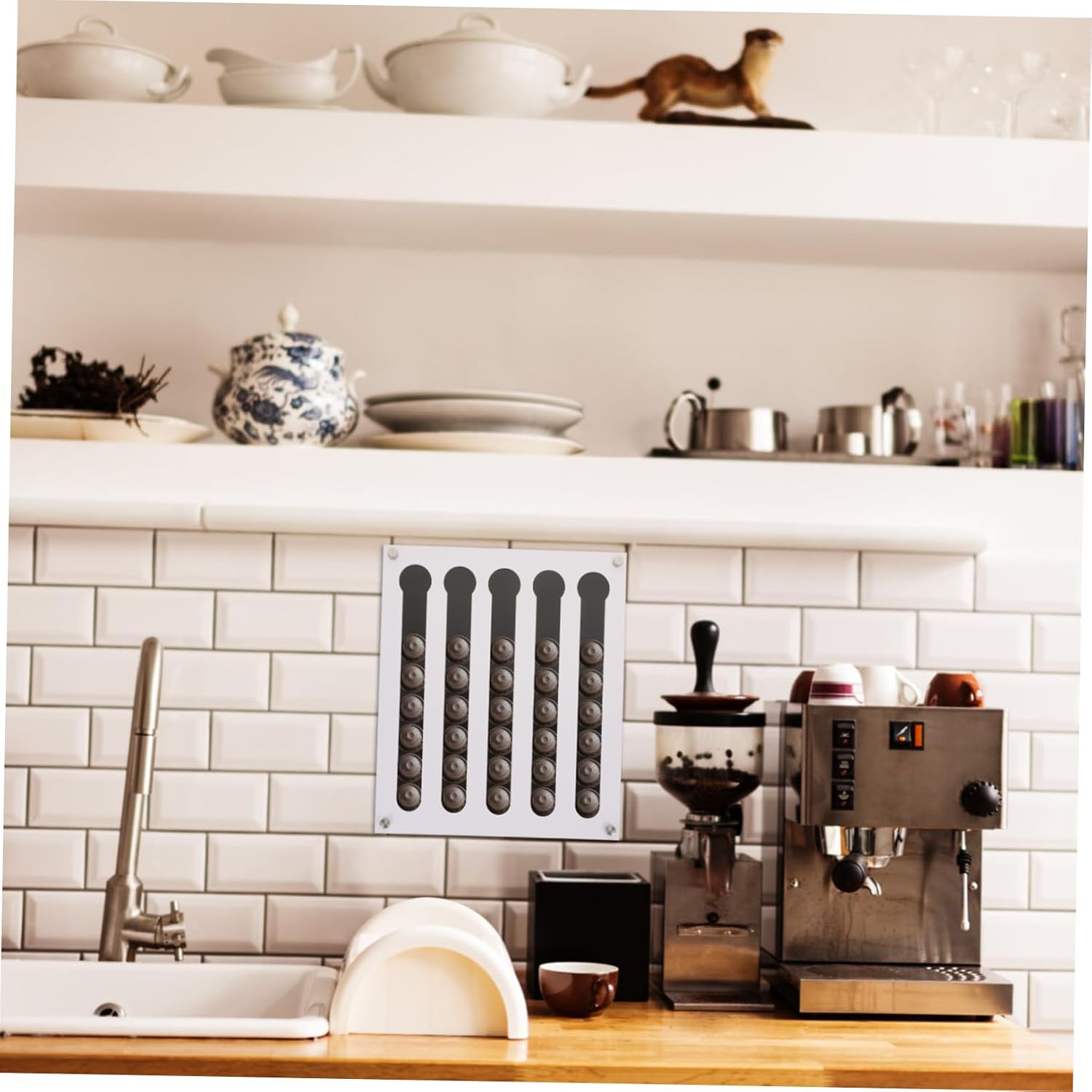 Coffee Pod Holder Wall-mounted Capsule Storage Rack Organizer Capsules Holder for Coffee Bar