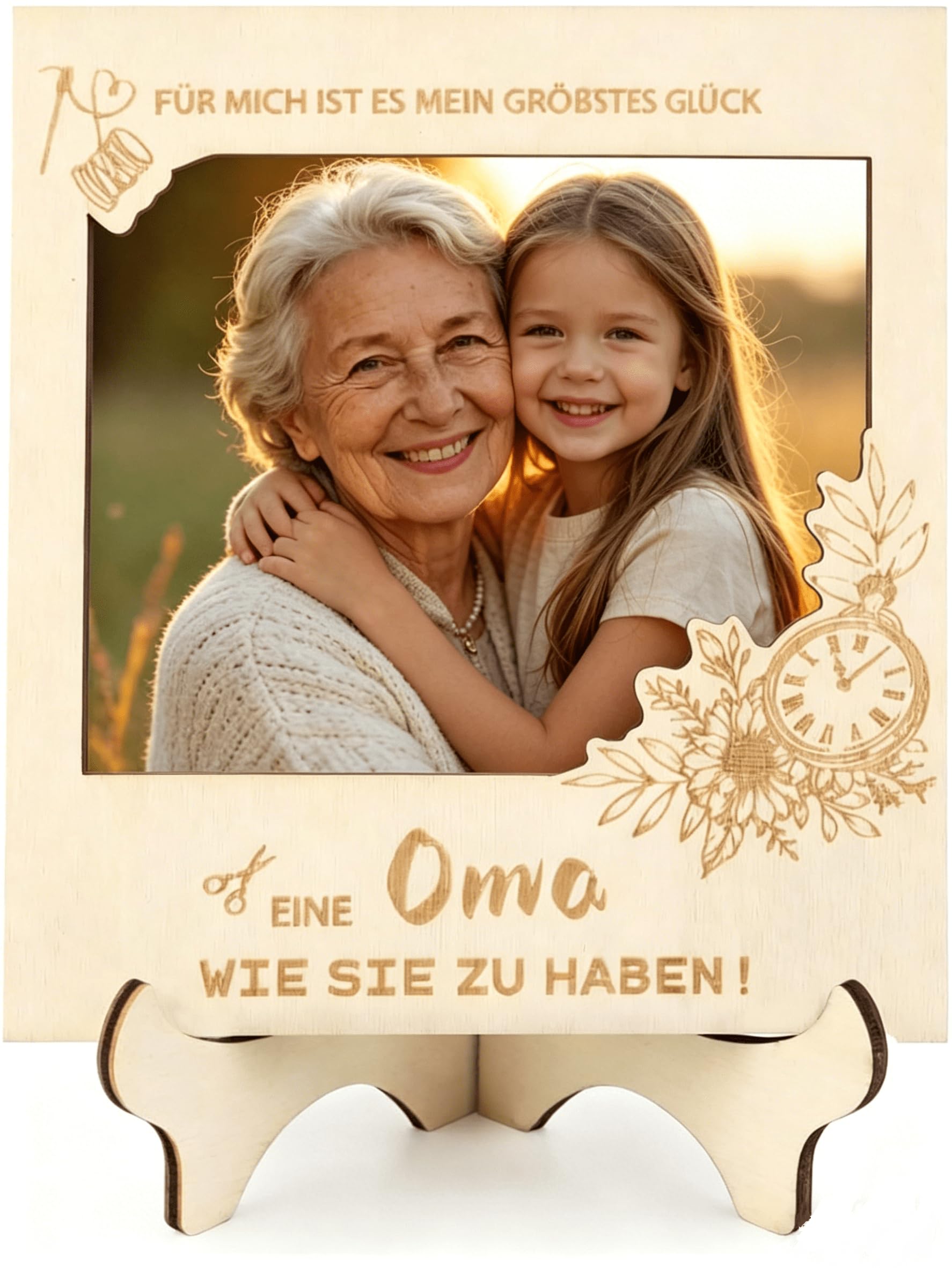 Belillpipi Oma Geschenk, Magnetischer Holz Bilderrahmen für Grandma - Geschenkideen zum Muttertag - Perfektes Foto Geschenk für Beste Oma zum Geburtstag, Muttertagsgeschenk Geschenke für Nana
