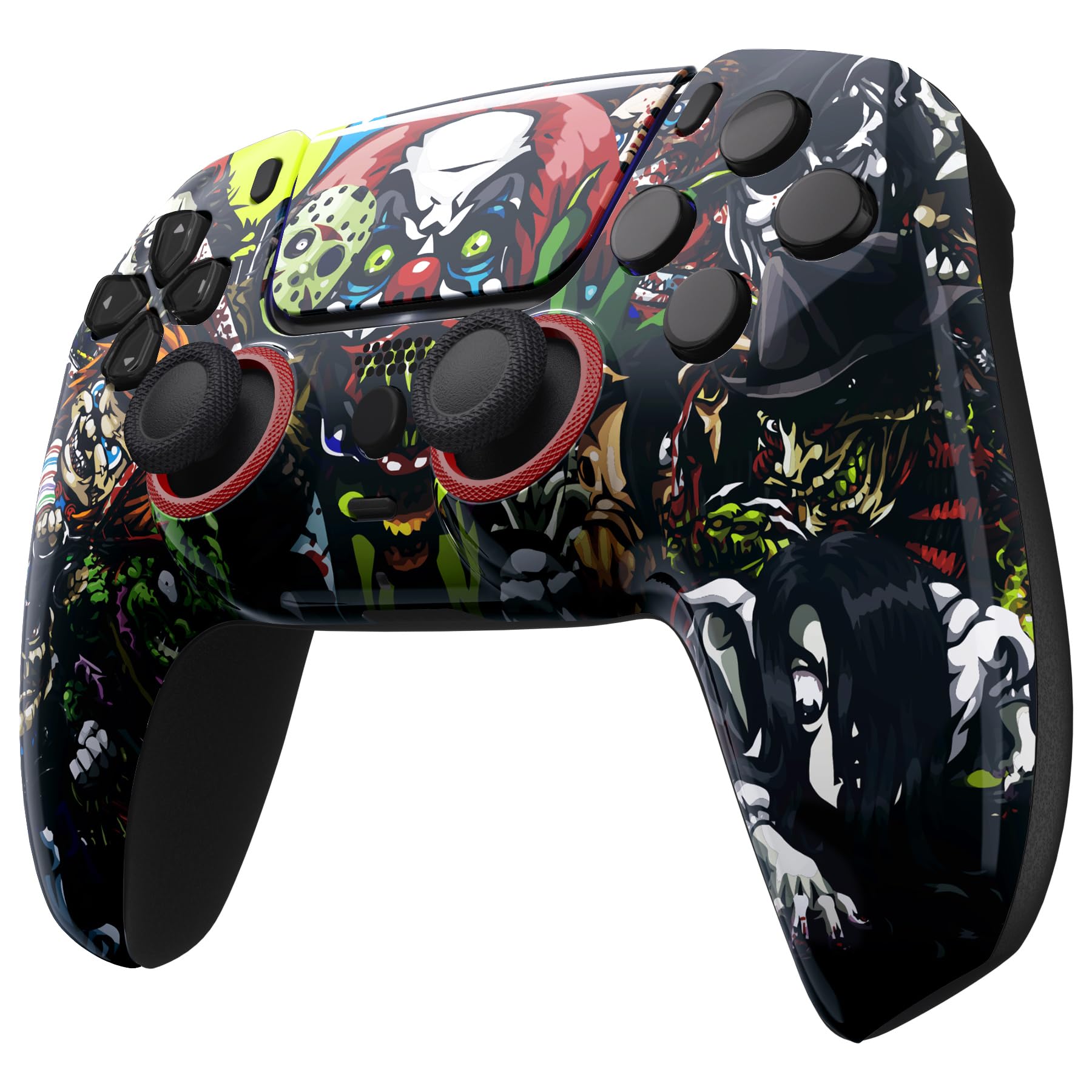 eXtremeRate Luna Cover Frontale per ps5 Controller, Scocca Shell Touchpad Anelli Accessori Ridisegnati per ps5 Joystick BDM-010 020 030 040 050 060, Party Pauroso