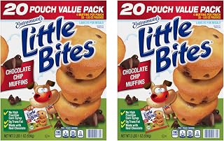 Entenmann's Little Bites Chocolate Chip Mini Muffins Club Pack, 40 Pouches (160 Muffins), Portable Snacks No HFCS