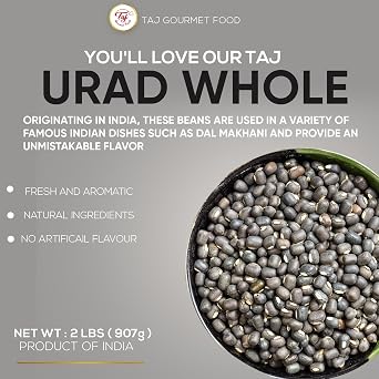 TAJ Urad Whole Dal | 4-Pounds | Black Gram