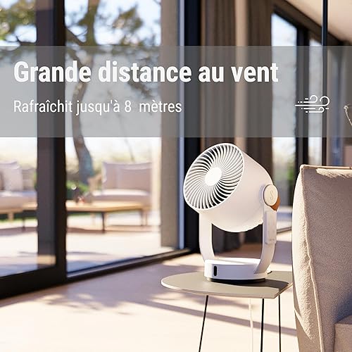 Stadler Form Leo fan, mobile 3D table fan with remote control, vertical and horizontal swivel function, large range up to 8 m, timer 1–7 hours, faux leather handle, black - 2