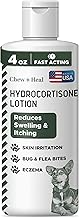 Chew + Heal Labs Hydrocortisone Lotion for Dogs - 4 oz Anti Itch Cream for Irritated Skin, Flea Bites, Itching, and More - Made in The USA