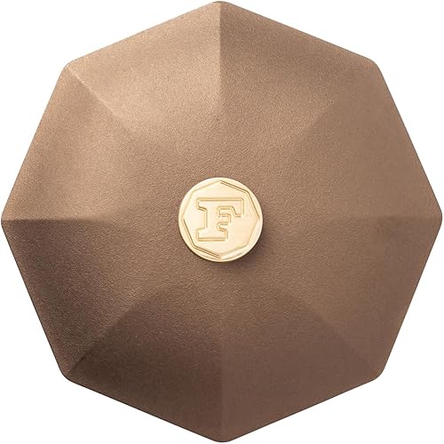 FINEX Tapa de sartén de hierro fundido de 10 pulgadas con mango de latón, reliquia moderna, hecha a mano en los Estados Unidos, presazonada con