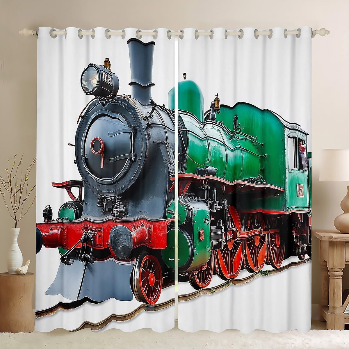 Erosebridal Dj Controller Curtain Pop Music Curtains for Kids Boys Teens,Fashion Hip Hop Window Treatment Modern Rock Living Room Decorative 104"X84" Black and White