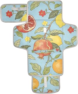 Pomegranate and Lemon William Morris Blue Reusable Changing Table Pads with Tissue Pocket Waterproof Changing pad for Baby Infant Travel Station Kit cambiador de pa?ales para Bebes