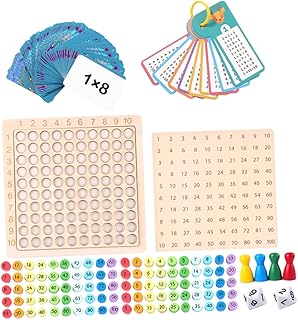 CRAFTHROU 1 Conjunto De Jogos De Tabuleiro Jogos De Aprendizagem Jogos De Tabuleiro Para Multiplicação Matemática Jogos De Tabuleiro Multiplicação Treinamento Tabuleiro De Jogo De Papel De