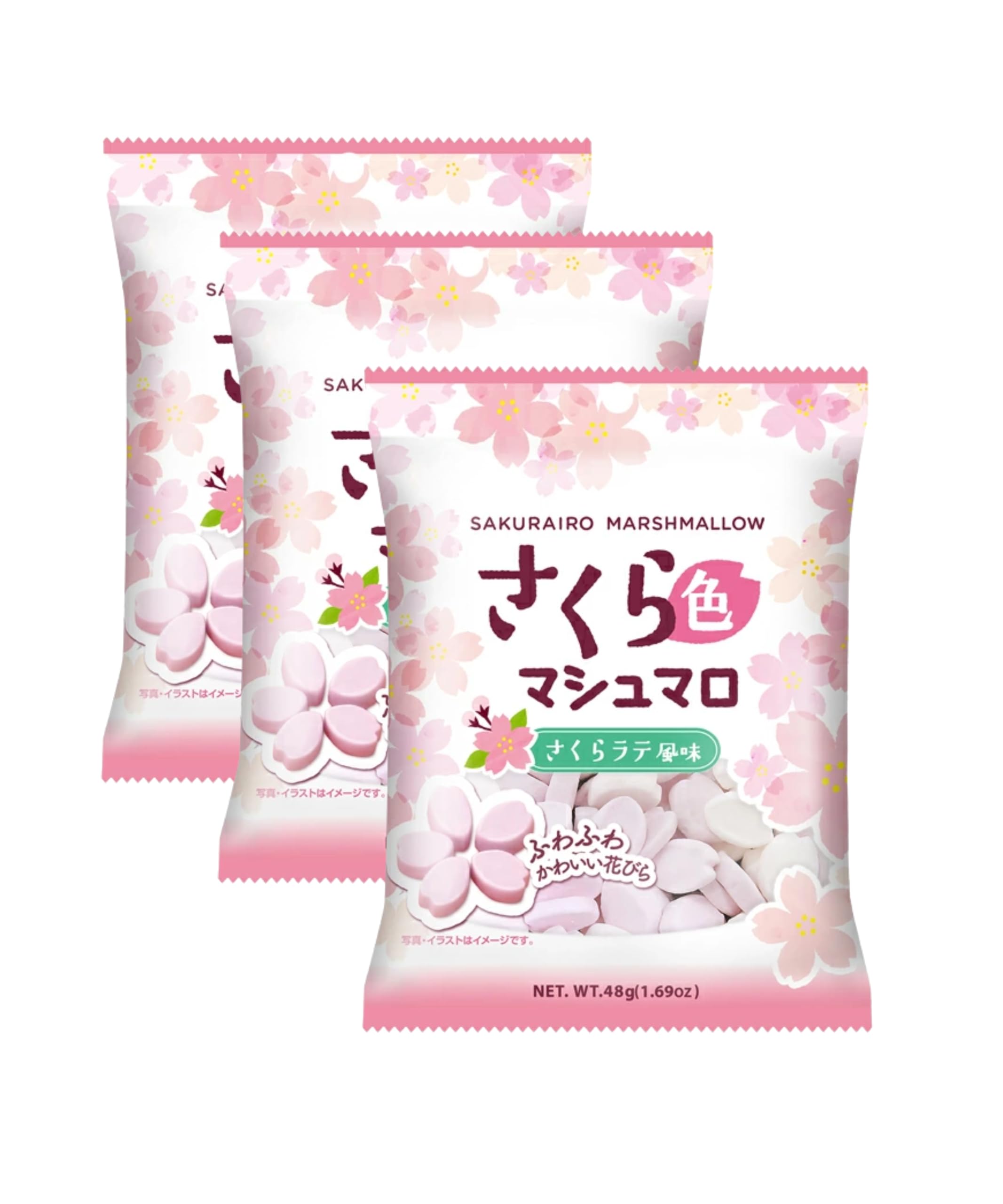 Amazon.co.jp: 【3袋セット】さくら色マシュマロ かわいい花びら