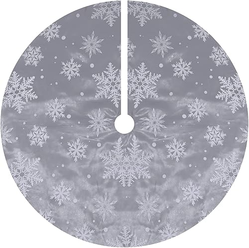 Miniatura 108 de Pie de árbol de Navidad FLASH WORLD, con estampado de nieve (color blanco, 36 pulgadas)