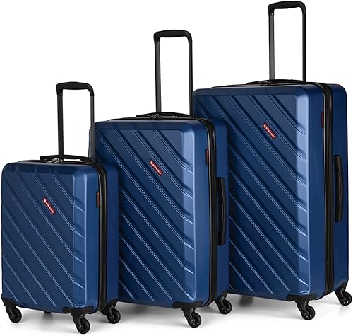 SWISS MOBILITY AHB Collection - Maleta de mano giratoria de carcasa dura para aviones, maleta expandible con ruedas giratorias de 360 grados, mango