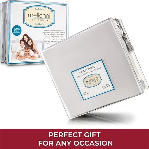 Miniatura 7 de Mellanni - Juego de funda de edredón de microfibra suave de doble cepillado, cierre de botones y corbatas de esquina, resistente a las arrugas, la