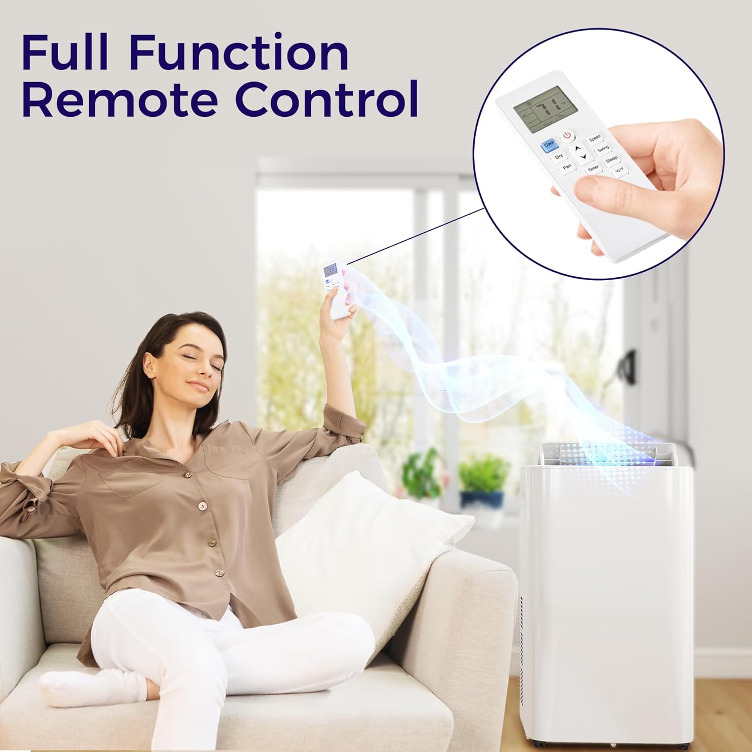 HOMCOM 12000 BTU Portable Air Conditioner with Remote Control, Free Standing AC Unit with Built-in Cool, Dehumidifier, Fan Modes for Room Up to 550 Sq.Ft., 24 Hour Timer, Window Installation Kit