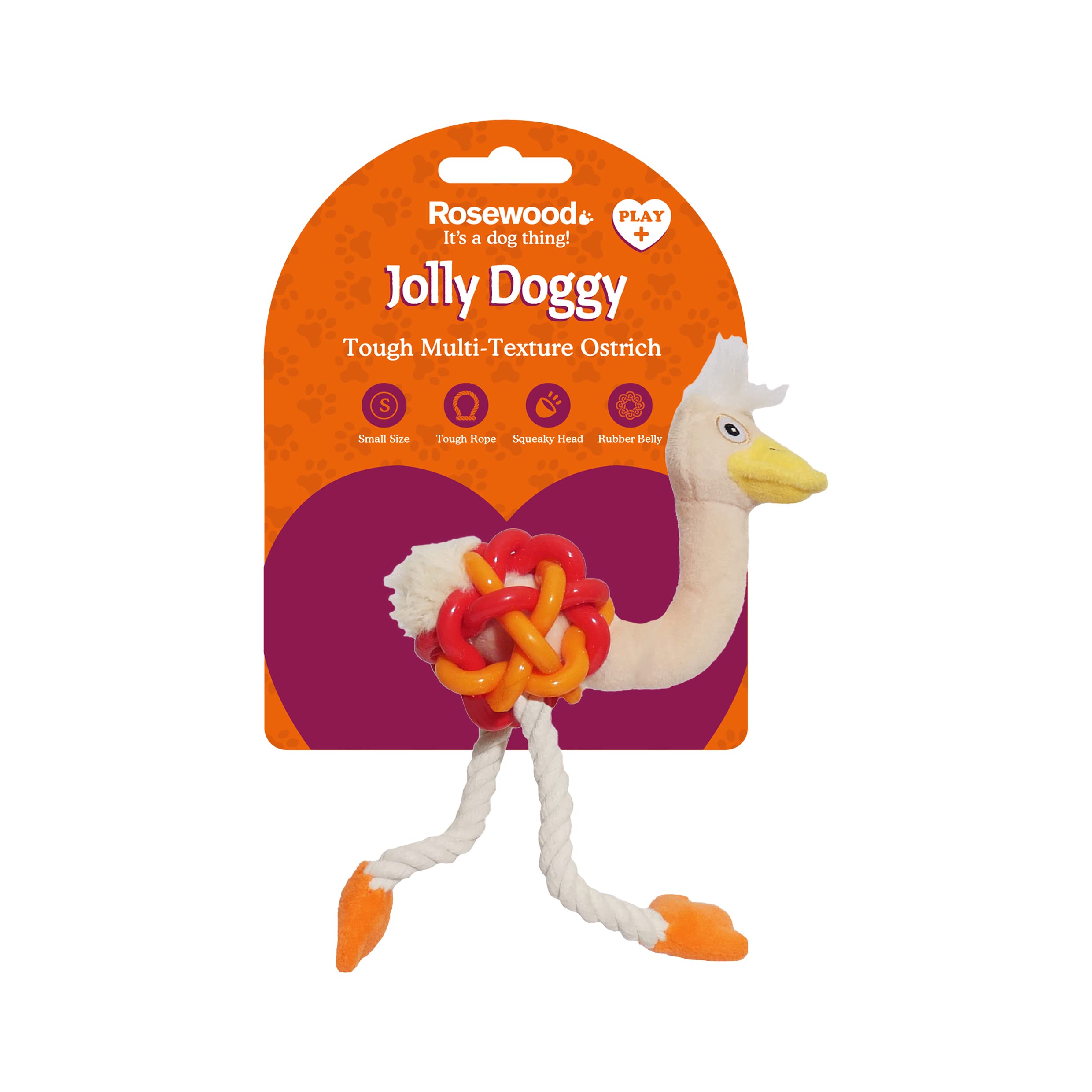 Rosewood Tough Multi Texture Ostrich Mini Dog Toy