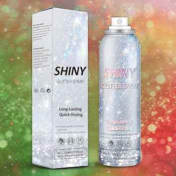 IONSGAKO Shiny Christmas Glitter Spray for Hair Body and Clothes, 5.2 Fl Oz