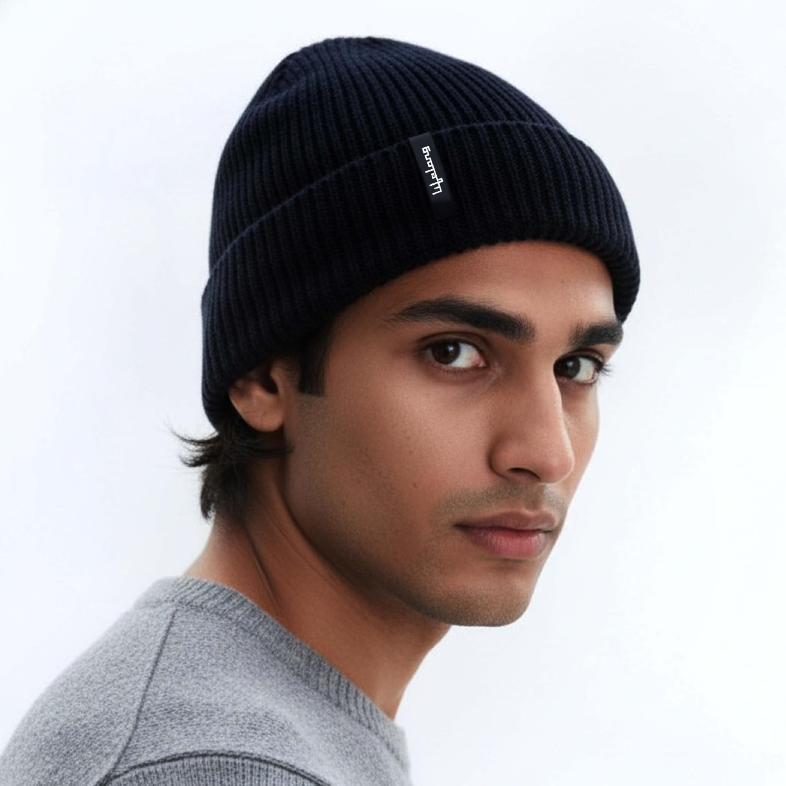 Beanie Cap for Men | Woolen Winter Cap for Men & Women | Thermal Wear Beanie | Stylish Soft Winter Cap for Boys & Girls | Warm Woollen Head Cap || Black-image-18