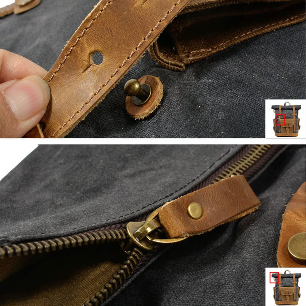 Zaino Per Computer Vintage In Tela Cerata Per Donna/Uomo Zaino Per Escursionismo All'aperto Retro Satchel Bookbag