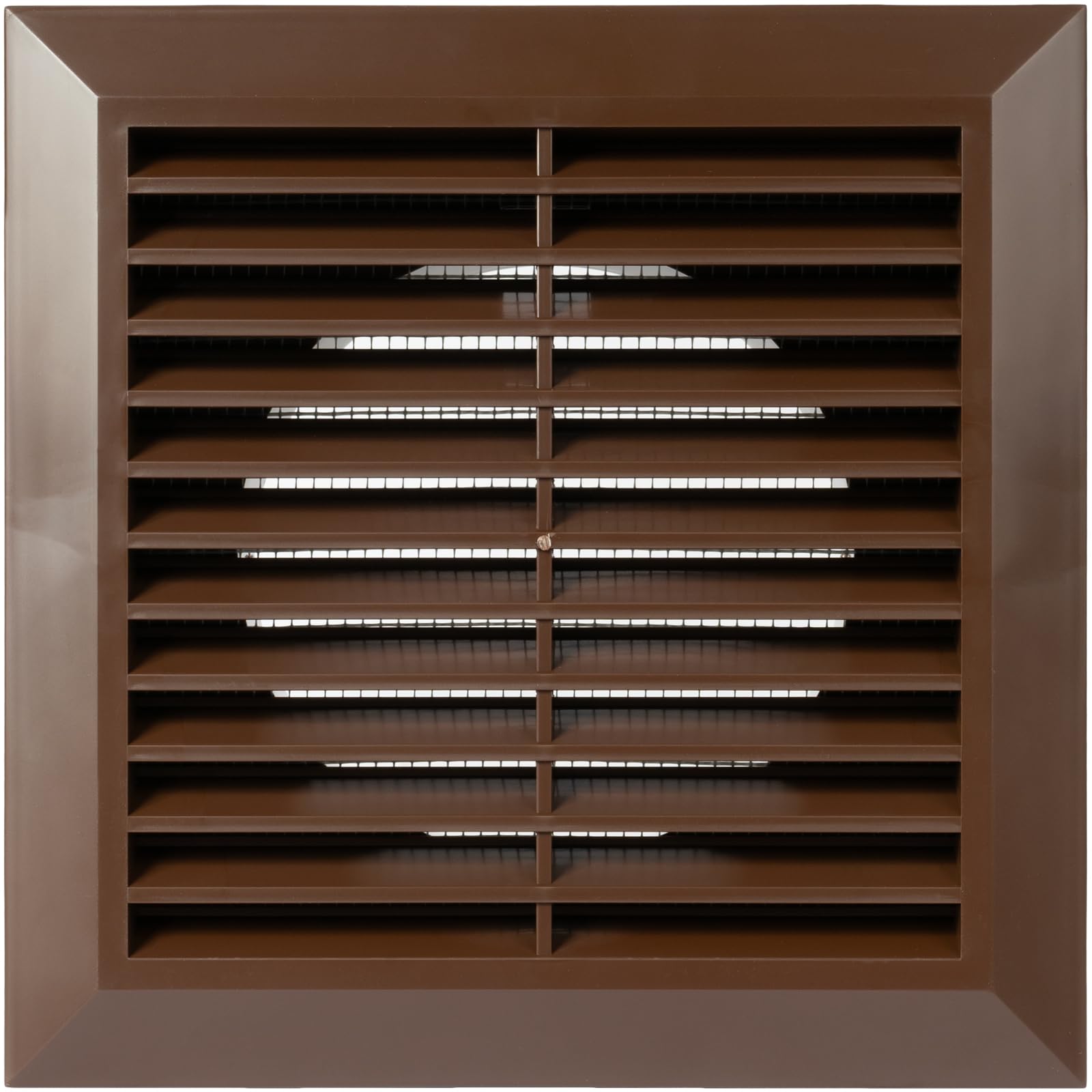 Vent Systems 4" X 5.5" Brown Rectangular Vent Cover With Mesh – Galvanized Steel Louver Grille With Flange For Wall Mounting