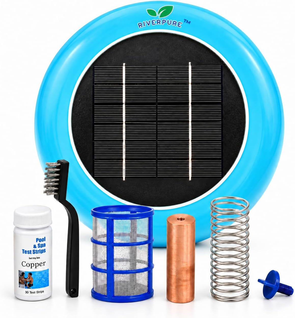 - Solar Pool Ionizer for Pools Up to 45,000 Gallons | New Improved Version | Reduces Chlorine Use by Up to 85% | Pool Purifier, Sanitizer & Cleaning Device | Longer-Lasting Anode