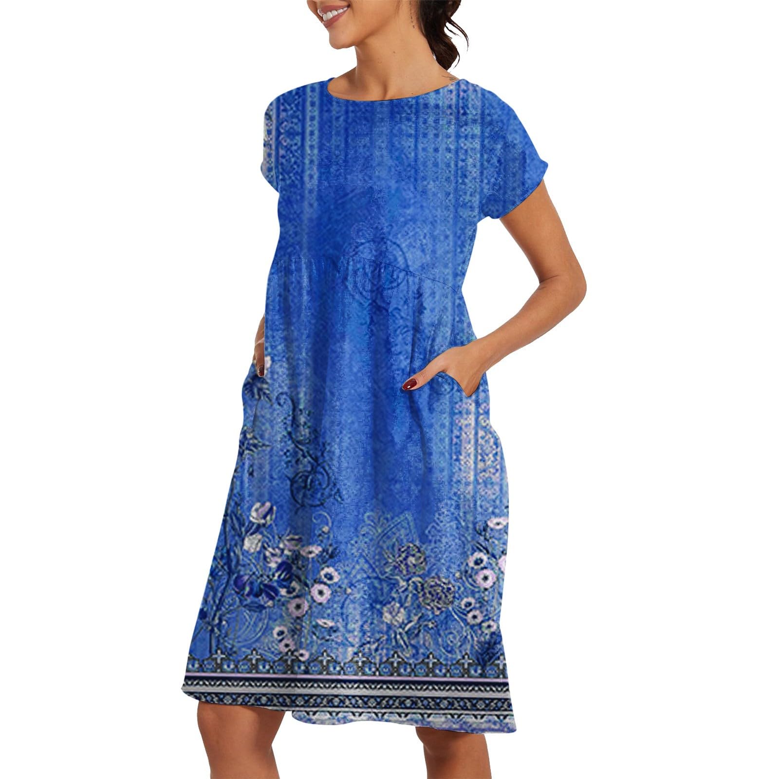 Womens Summer Dresses Fashion 2025 Short Sleeve Spring Mini Dress Casual Beach Vacation Clothes Dresses