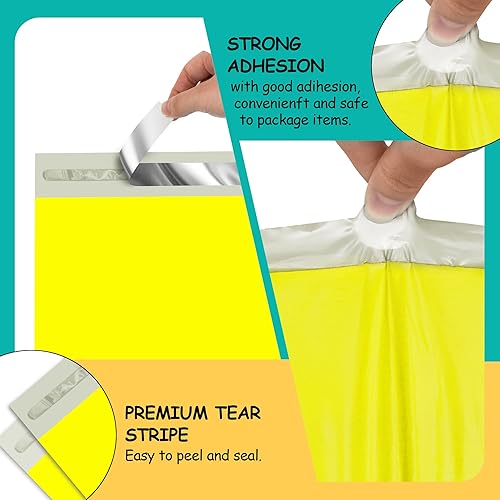 Miniatura 3 de Vapulcio Sobres de polietileno de 10 x 13 pulgadas, 25 unidades, bolsas de envío amarillas para ropa, sobres de correo resistentes a desgarros e